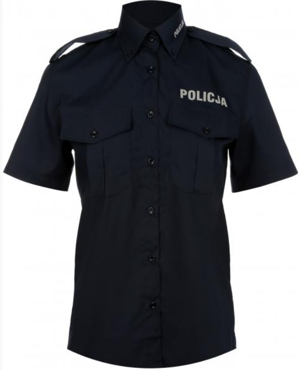 Granatowa koszula męska exclusive POLICJA z krótkim rękawem